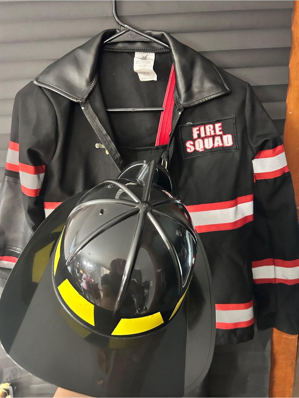 Fire Squad Costume Jacket with Helmet - Black and Red